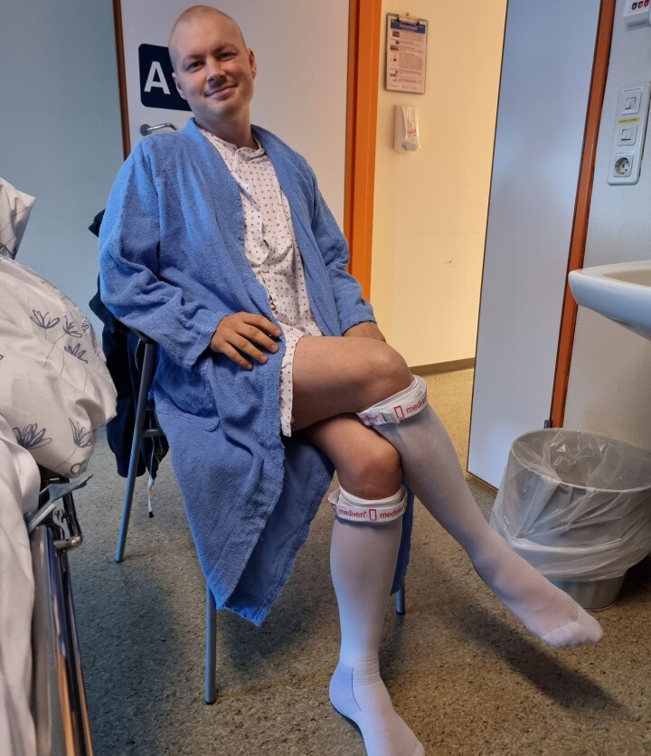 Østring etter operasjonen i mai.