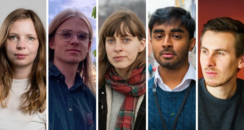 Nye ansikter i Morgenbladet: Maria Dyrhol Sandvik, Aksel Rogstad, Elida Høeg, Luqman Wadood og Elias Bakken Johansen. Kristine Aas og Katinka Hustad er også ansatt i Morgenbladet. Nye ansikter i Morgenbladet: Maria Dyrhol Sandvik, Aksel Rogstad, Elida Høeg, Luqman Wadood og Elias Bakken Johansen. Kristine Aas og Katinka Hustad er også ansatt i Morgenbladet.