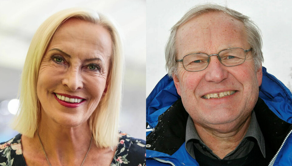 Karen-Marie Ellefsen (til venstre) og Arne Scheie dekket begge flere OL for NRK. Nå gleder de seg begge stort over at lekene vender tilbake til allmennkringkasteren.