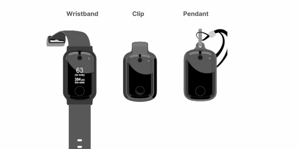 Slik ser den nye bærbare måleenheten Nielsens Portable People Meter (PPM) Wearables ut.