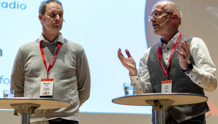 Forfatter og journalist Bjørn Olav Jahr og seniorrådgiver i Norsk redaktørforening, Arne Jensen. Forfatter og journalist Bjørn Olav Jahr og seniorrådgiver i Norsk redaktørforening, Arne Jensen.