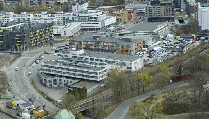 Bilde av hvor NRKs nye hovedkvarter på Ensjø i Oslo skal ligge. Adressen er Ensjøveien 3, 5 og 7.