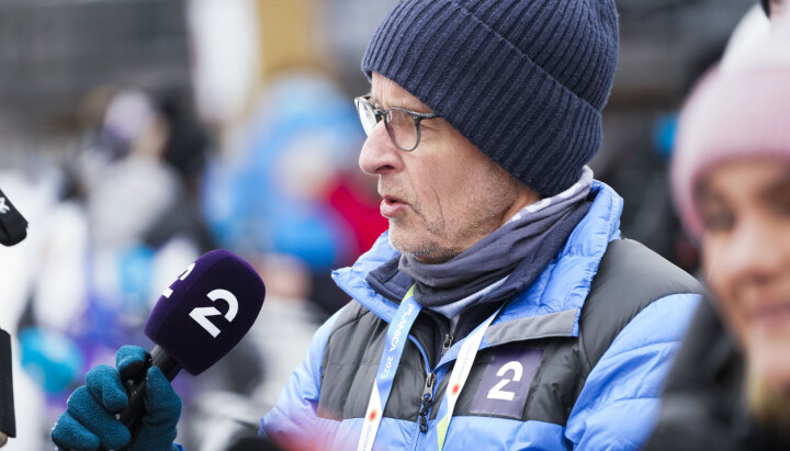 Planica, Slovenia 20230226. Ernst A Lersveen i TV 2 er på plass under VM på ski i Planica.