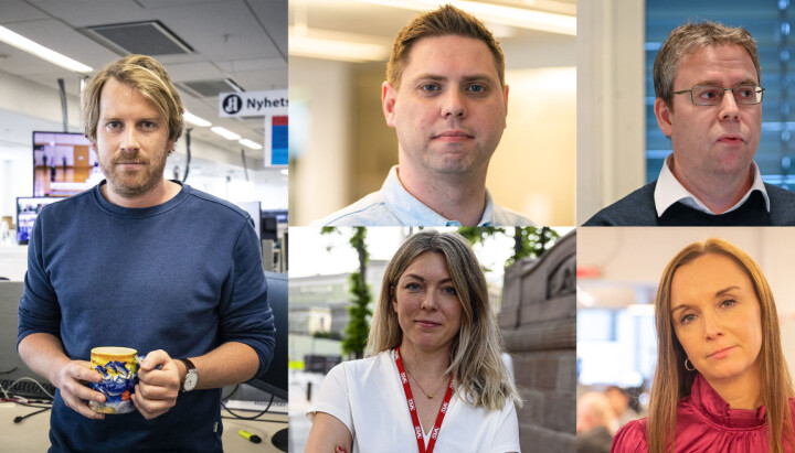 Aftenpostens nyhetssjef Henning Carr Ekroll, TV 2s nyhetssjef Fredrik Kirkevold, Dagbladets nyhetsredaktør Frode Hansen, vikarierende leder for nyhetsavdelingen i VG, Helle Skjervold og NRKs direkteredaktør, Kathrine Hammerstad.