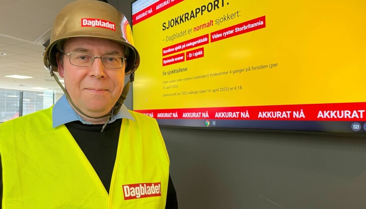 Sjefredaktør Sjokk-Hansen i Dagbladet er alltid klar for sjokktilstander. På bildet: Nyhetsredaktør Frode Hansen i Dagbladet, klar for sjokktilstander.