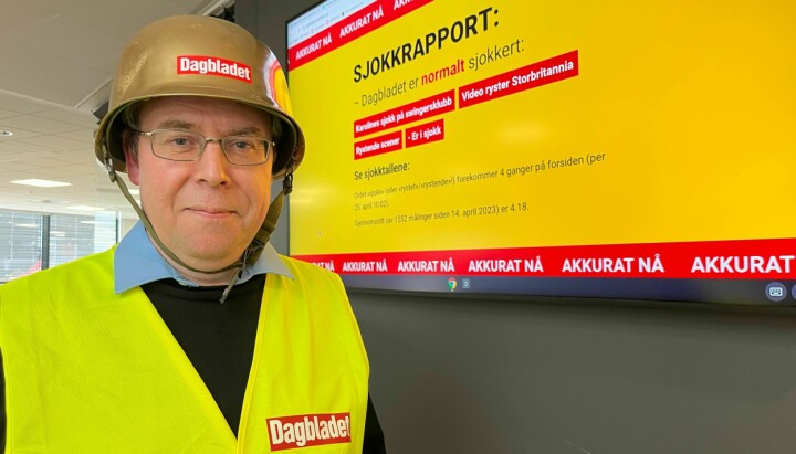 På bildet: Nyhetsredaktør Frode Hansen i Dagbladet,  klar for sjokktilstander.