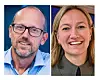 Per Magne Tveiten, konsernsjef i Mentor medier og Siv Juvik Tveitnes, konserndirektør for nyhetsmedier i Schibsted.