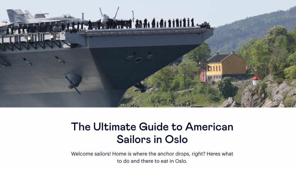 Bilde av guide for amerikanske seilere på Aftenposten.