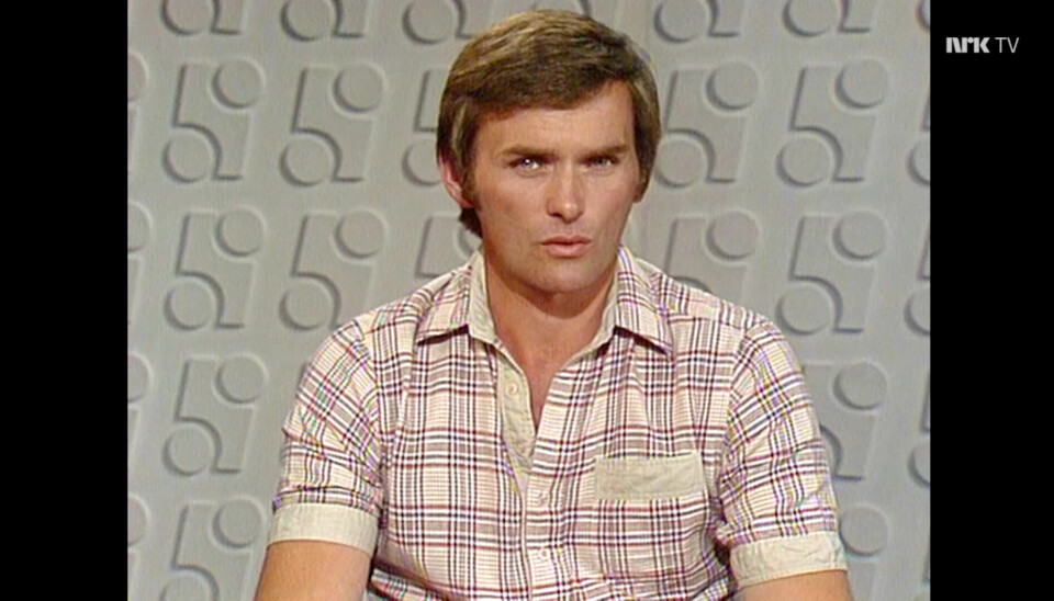 Gunnar Grimstad avbildet da han ledet Sportsrunden på NRK i 1978.