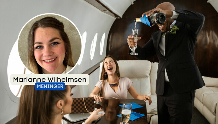 På bildet: Marianne Wilhelmsen har fått nok av «skatteflyktninger», her foran et illustrasjonsbilde fra innsiden av et fly.
