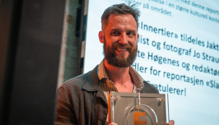 Innertieren gikk til Jakt & Fiske. Redaktør Alexander Schindler mottok prisen. Innertieren gikk til Jakt & Fiske. Redaktør Alexander Schindler mottok prisen.