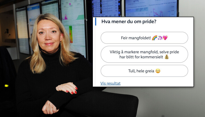 Distriktsredaktør Vibeke Madsen medgir at svar-alternativene i avstemningen om pride ble feil. Distriktsredaktør Vibeke Madsen medgir at svar-alternativene i avstemningen om pride ble feil.