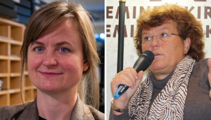 Ansvarlig redaktør Mari Skurdal i Klassekampen og forfatter Anne Holt.