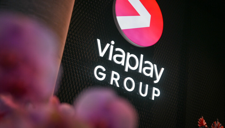 Illustrasjonsbilde av Viaplay Group-logo i det norske hovedkvarteret på Hasle i Oslo.