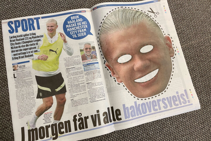 Slik ser siden ut i Dagbladets papiravis fredag.