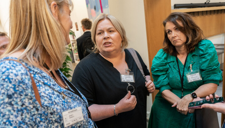 Randi Øgrey fra Mediebedriftenes Landsforening, Elin Floberghagen fra Norsk Presseforbund og Reidun K. Nybø fra Norsk Redaktørforening. Randi Øgrey, Elin Floberghagen og Reidun K. Nybø.