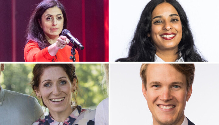 Alle disse fire nevnes som mulige kulturminister-kandidater. Fra venstre: Hadia Tajik, Lubna Jaffery, Lise Klaveness og Torstein Tvedt Solberg. Disse fire nevnes som mulige kulturminister-kandidater. Fra venstre: Hadia Tajik, Lubna Jaffery, Lise Klaveness og Torstein Tvedt Solberg.