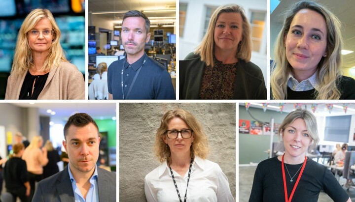 Nyhetsredaktør i TV 2, Karianne Solbrække, fagsjef i NRK Nyhetsdivisjonen, Marius Tetlie, nyhetsredaktør i Aftenposten, Tone Tveøy Strøm-Gundersen, nyhetssjef i Nettavisen, Victoria Armstrong, konstituert nyhetsredaktør Jan Thomas Holmlund, redaktør for NTB Visuell, Christina Dorthellinger, og avdelingeleder nyhet i VG, Helle Skjervold Nyhetsredaktør i TV 2, Karianne Solbrække, fagsjef i NRK Nyhetsdivisjonen, Marius Tetlie, nyhetsredaktør i Aftenposten, Tone Tveøy Strøm-Gundersen, nyhetssjef i Nettavisen, Victoria Armstrong, konstituert nyhetsredaktør Jan Thomas Holmlund, redaktør for NTB Visuell, Christina Dorthellinger, og avdelingeleder nyhet i VG, Helle Skjervold