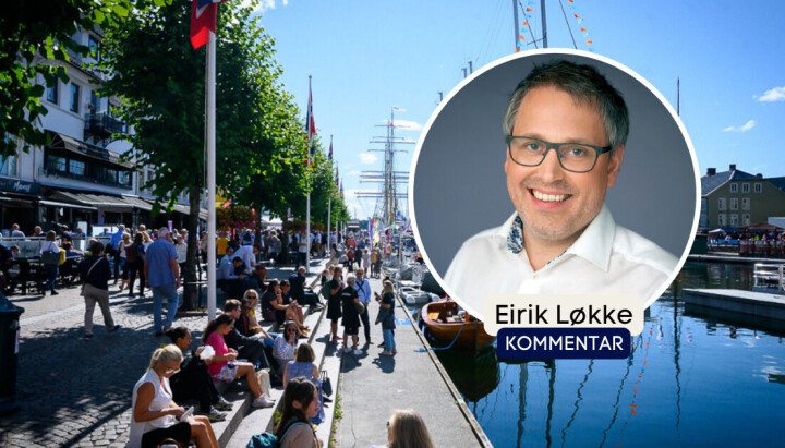 Eirik Løkke fra Civita er uenig om at Arendalsuka truer demokratiet. Eirik Løkke fra Civita, kommentar med bylinebilde og bakgrunnsbilde fra Pollen i Arendal.