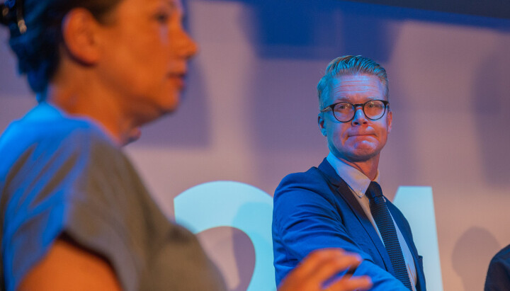 Mats Rønning i NRK og Heidi Nordby Lunde (H) under debatten i Arendalsuka