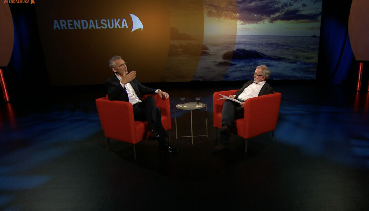NATO-sjef møtte leder for Arendalsuka, Harald Stanghelle, til samtale.