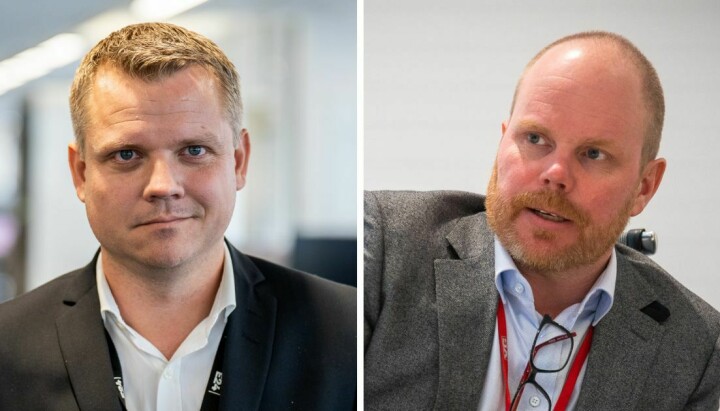 E24-sjef Lars Håkon Grønning og VG-sjef Gard Steiro.