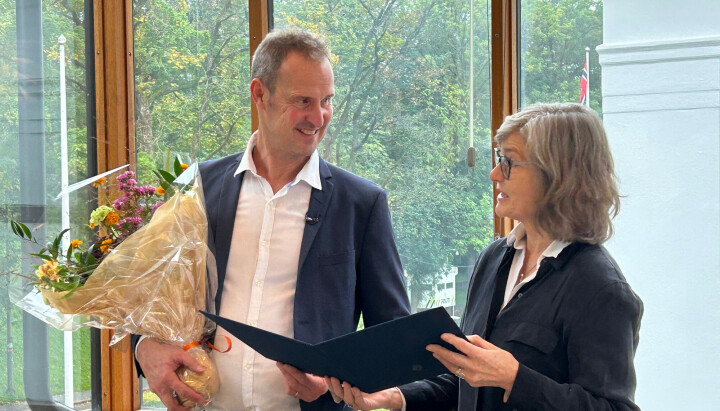 Bjørn Olav Jahr mottok Fritt Ords Honnør mandag.
