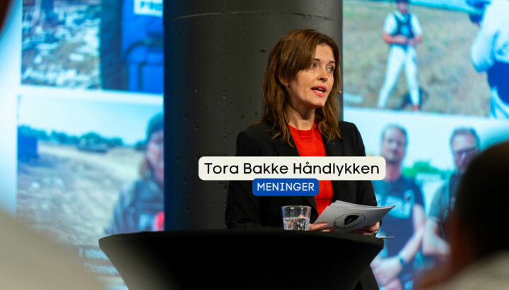 Tora Bakke Håndlykken er styreleder i Norsk Redaktørforening, og åpnet foreningens høstmøte.