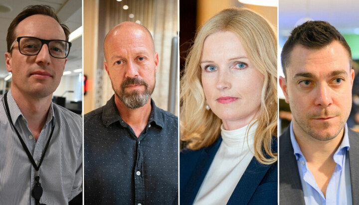 På bildet: Morten Andersen i Aftenposten, Per Arne Kalbakk i NRK, Hilds Schjerve i NTB og Jan Thomas Holmlund i Dagbladet.