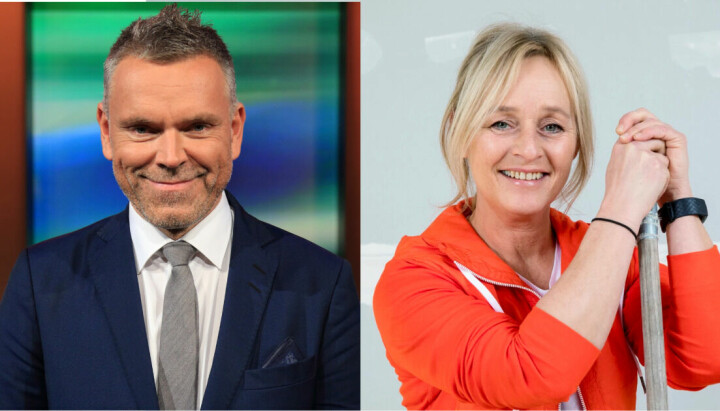 Øyvind Mund og Kjersti Bergesen har begge jobbet i TV 2 i over 30 år. Bildene er fra promoteringen av TV-serien Samme tid neste år, og Tid for hjem.