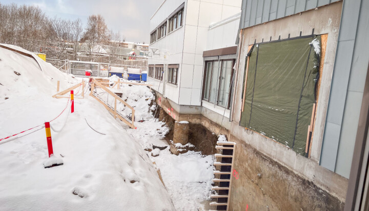 Utbyggingen er i gang hos NRK Troms. Her vil en fremtidig nyhetsdesk se dagens lys. Utbyggingen er i gang hos NRK Troms.