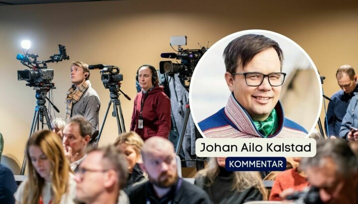 Illustrasjonsbilde av journalister, og byline-bilde av Johan Ailo Kalstad