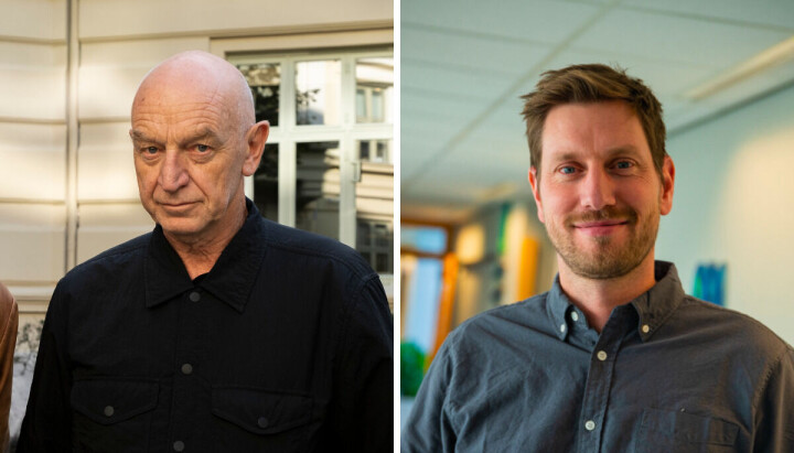 Tidligere journalist i NRK, Odd Isungset (t.v) vil gjerne se hele den avpubliserte Bamsegutt-serien. Det får han ikke lov til av programsjef hos NRK Tyholt, Kristian Karlsen (t.h.). Tidligere journalist i NRK, Odd Isungset (t.v) og programsjef hos NRK Tyholt, Kristian Karlsen (t.h.).