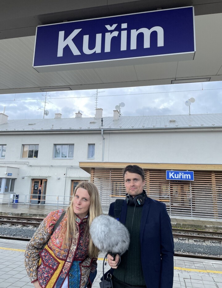 Lorentzen og Askild Matre Aasarød i den tsjekkiske småbyen Kurim.