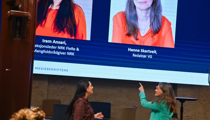 Undrer presentasjonen av mentorparene ble det kommentert likheter mellom mentor og adept. For Iram Ansari og Hanne Skartveit var det stor likhet i antrekk.