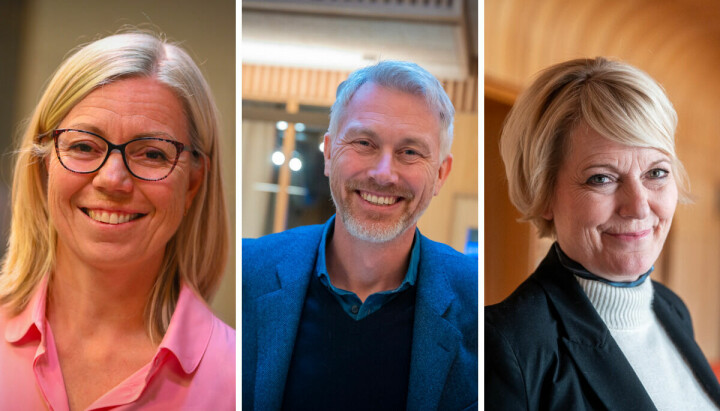 Sjefredaktør i Aftenposten, Trine Eilertsen, TV 2-sjef Olav Sandnes, og kringkastingssjef Vibeke Fürst Haugen