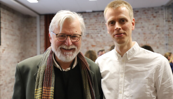 Fredrik Bjerknes sammen med SUJO-leder Per Christian Magnus. Fredrik Bjerknes sammen med SUJO-leder Per Christian Magnus.