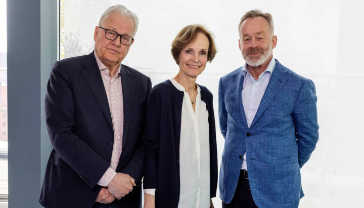 Fra venstre: NHST Holding-sjef Baard Haugen, styreleder i NHST Holding Anette Olsen og ny konsernsjef i DN Media Group Amund Djuve. Fra venstre: NHST Holding-sjef Baard Haugen, styreleder i NHST Holding Anette Olsen og ny konsernsjef i DN Media Group Amund Djuve.