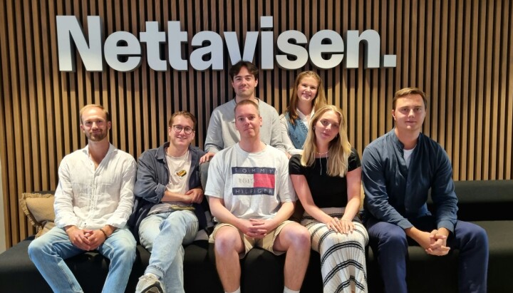Foran fra venstre: Jesper Horsinek, Sondre Opedal, Anders Zerener, Elisabeth Andersen og Vetle Ravn Viken. Bak fra venstre Pontus Egelandsdal og Eline Hauger.