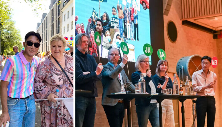 Danby Choi var klar på at Subjekt sine journalister ikke fikk gå i Pride. Han gikk selv i paraden, med skjorte fra Oslo Pride