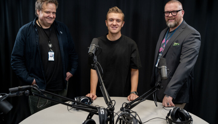 Sportsleder Yngve Bergli, sportsjournalist Johannes Strand og prosjektleder Atle Bersvendsen i Adresseavisen.