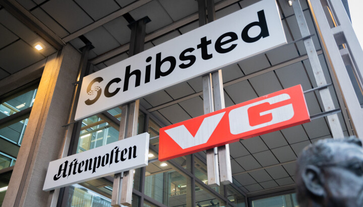 Schibsted-logo i Akersgata