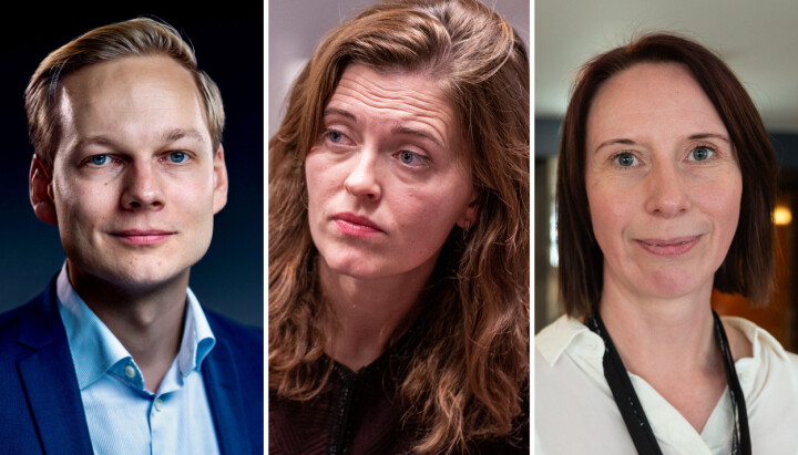 Nyhetssjef i TV 2, Jonas Falao Liahagen, nyhetsredaktør i VG, Tora Bakke Håndlykken, og nyhetsredaktør i Nettavisen, Charlotte Sundberg.