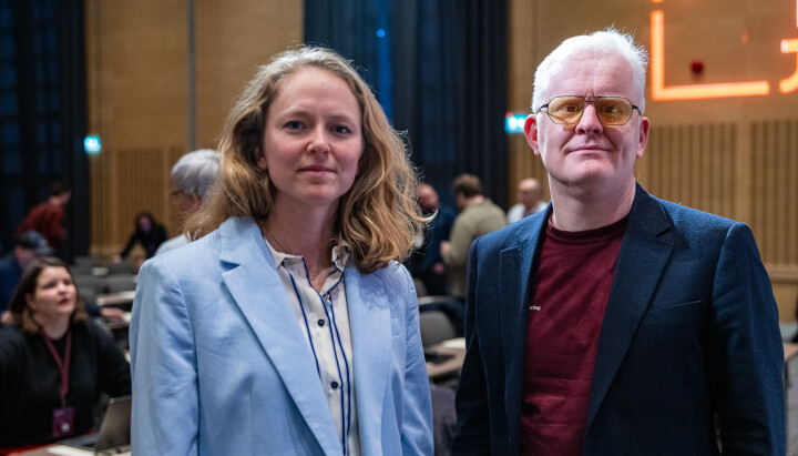 Nestleder Margrethe Håland Solheim og leder Dag Idar Tryggestad i Norsk Journalistlag