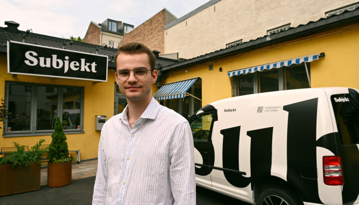 Sander Sebastian Amsrud utenfor Subjekts lokaler i Oslo.
